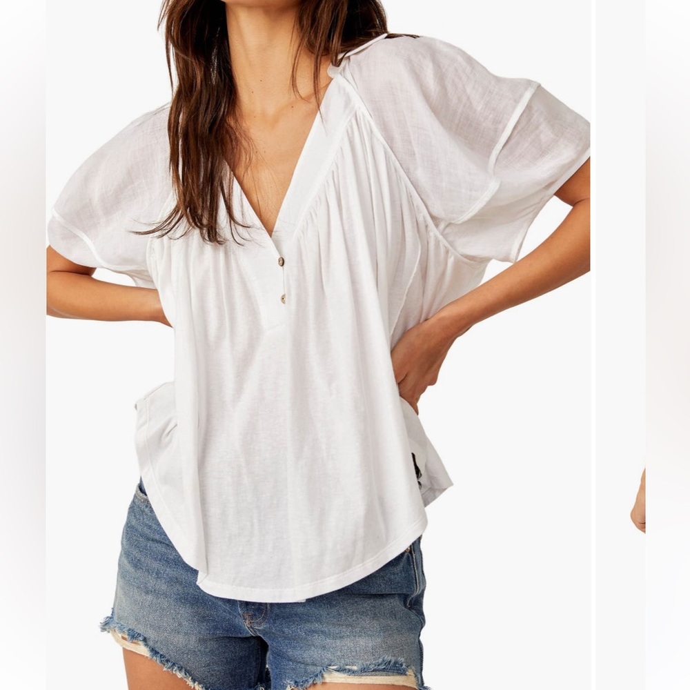 We The Free Sheer Blouse in Soft Green